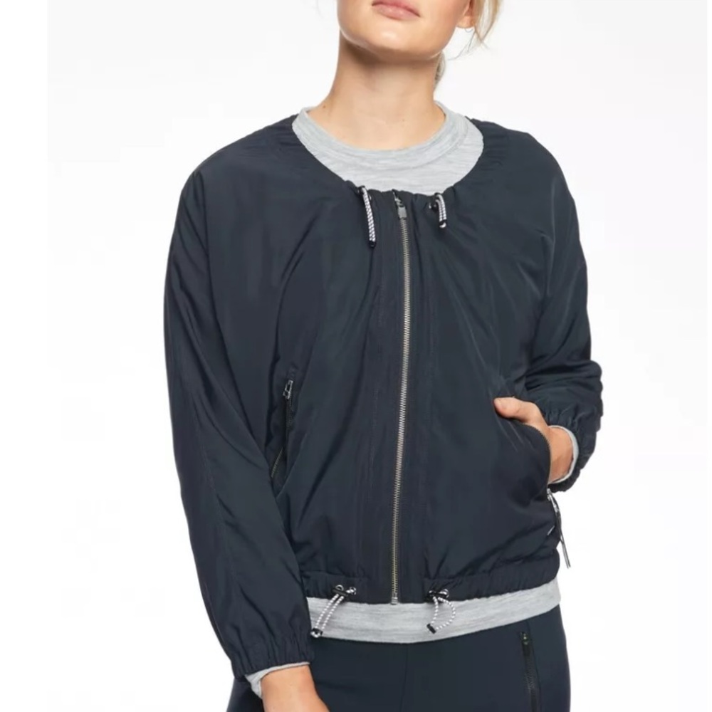 ATHLETA‎ Chill Bomber Jacket with Drawstring Details